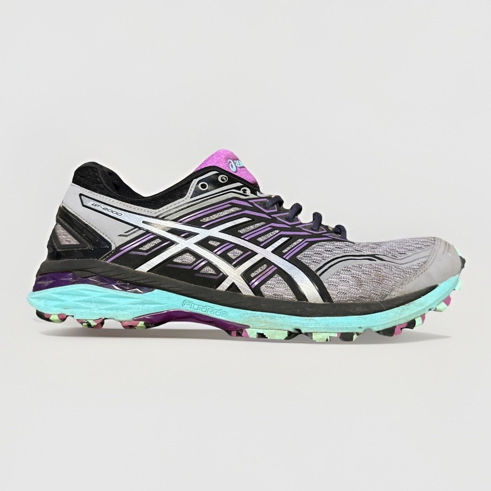 Asics Trail Shoes Women's Sz 8 Gray‎ GT-2000 5 Silver Fluidride